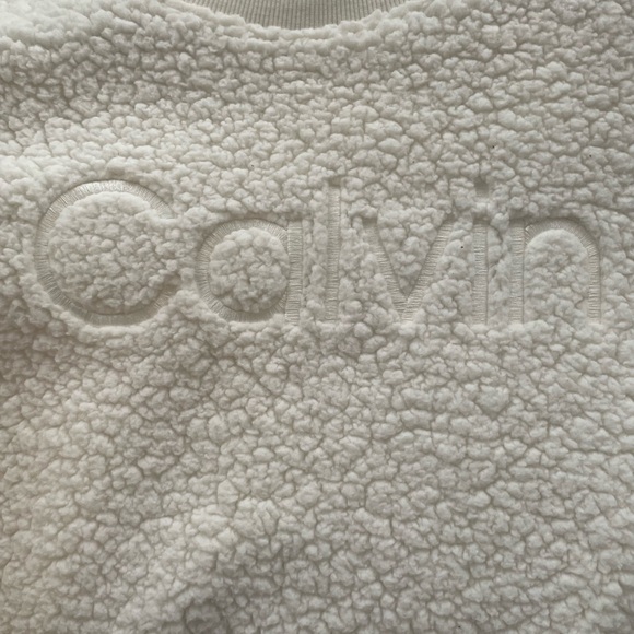 Calvin Klein White Ribbed Sweatshirt - Picture 1 of 5